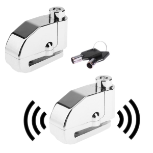 Candado Moto Freno De Disco Alarma 110db Cromado Con Cab