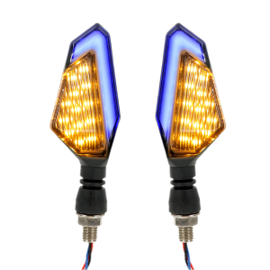 4 Direccionales Led Secuenciales Doble Color Ambar Moto