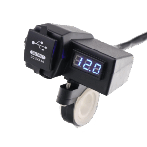 K Cargador Moto Gps/celular Doble Puerto Usb Voltimetro Un