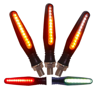 VE Direccionales Led Color Ambar Secuencial Y Blanco Moto Uni
