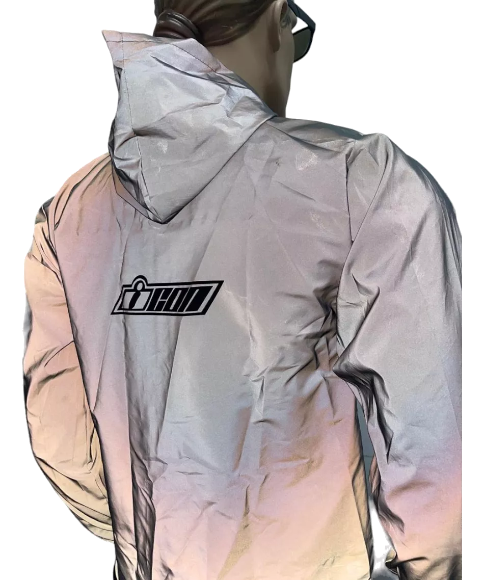 Chaqueta Reflectiva Con Capucha En Tela Reflectante Semi Impermeable - Imagen 6