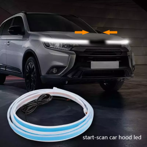 Cinta Delantera LED Blanca Fija 120cm Para Capó de Auto