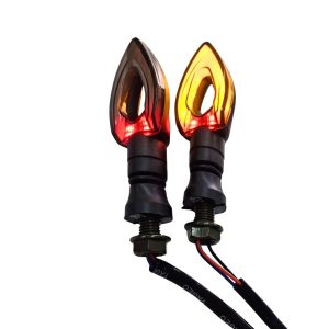 Direccional LED doble color amarillo y rojo con forma Triangular 12V Moto Delantera