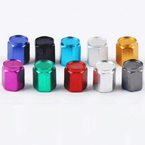 Tapa de válvula metálica azul x2