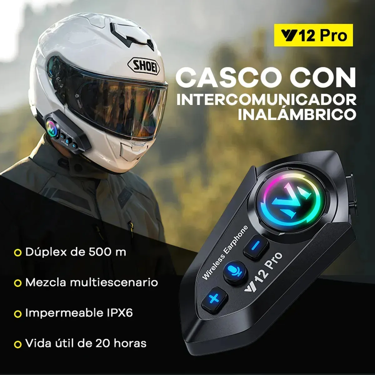 Intercomunicador Y12 Pro Bluetooth 5.1 6 Intercomunicador Y12 Pro Bluetooth 5.1 - Imagen 6