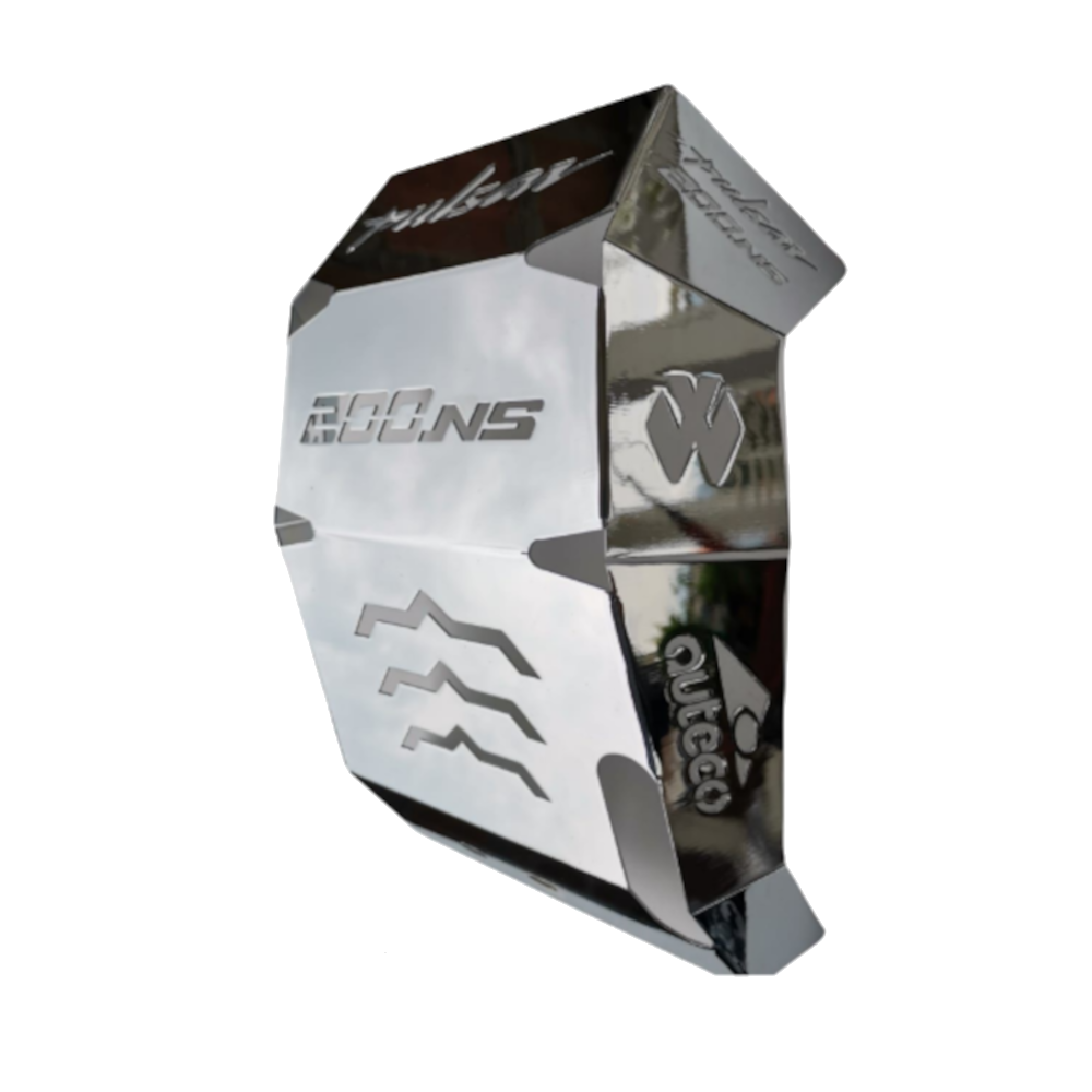 Cubre Carter En Acero Inoxidable Para Moto Ns 200 - Imagen 3