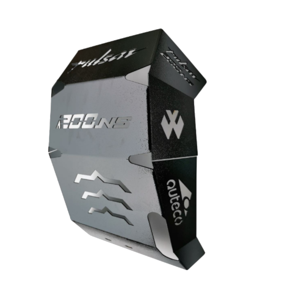 Cubre Carter En Acero Inoxidable Para Moto Ns 200 - Imagen 2